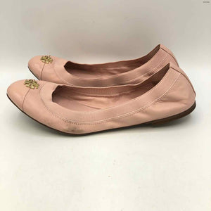 TORY BURCH Gold Pink Leather Ballet Flat Shoe Size 10 Shoes