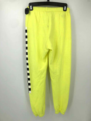 AVIATOR NATION Yellow Black & White Checkered Trim Sweats Size X-SMALL Pants