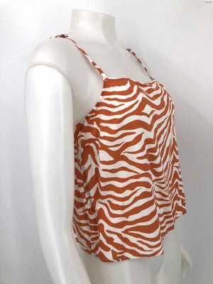 SANCTUARY Orange White Zebra Print Cami Size MEDIUM (M) Top