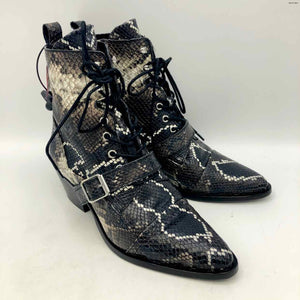 ALL SAINTS Gray Black Multi Reptile Print Sneaker Shoe Size 8 Shoes