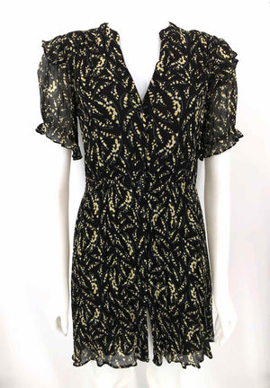 BA&SH Black Yellow Floral Size 1  (XS) Dress