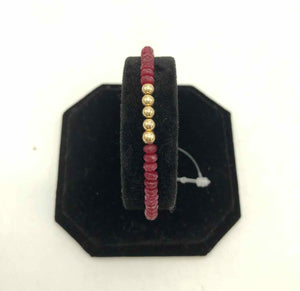 Cranberry Gold Beaded Bracelet