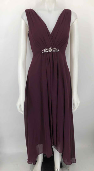 ELIZA F Purple Rhinestone Trim Maxi Length Size 2  (XS) Dress