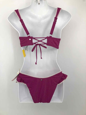 VICTORIAS SECRET Purple White Sparkle Size SMALL (S) 2pc Balconette Swimsuit