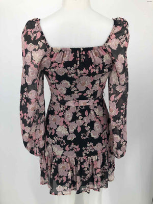 PAIGE Pink Black Floral Longsleeve Size XXS  (XS) Dress