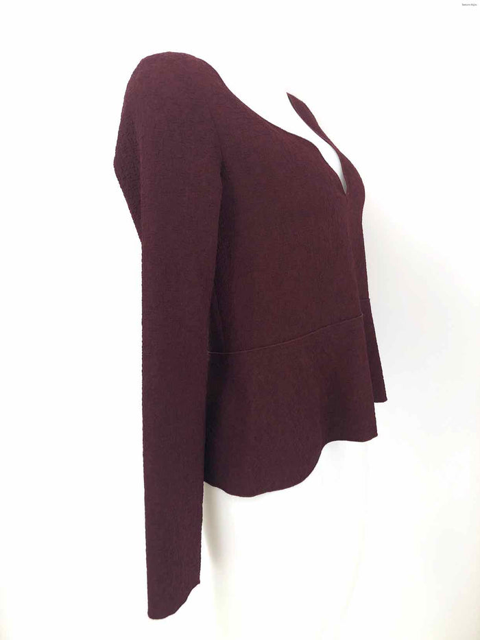 SEE BY CHLOE Burgundy Longsleeve V-Neck Size SMALL (S) Made in Portugal Top