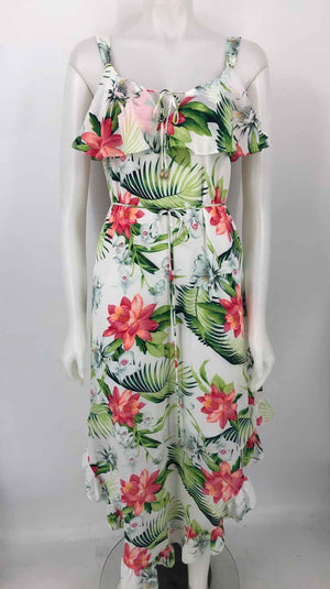 TOMMY BAHAMA White Green Multi Floral Sleeveless Size X-SMALL Dress