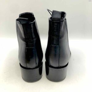 ACNE STUDIOS Black Leather Pointed Toe Made in Italy Bootie Shoes