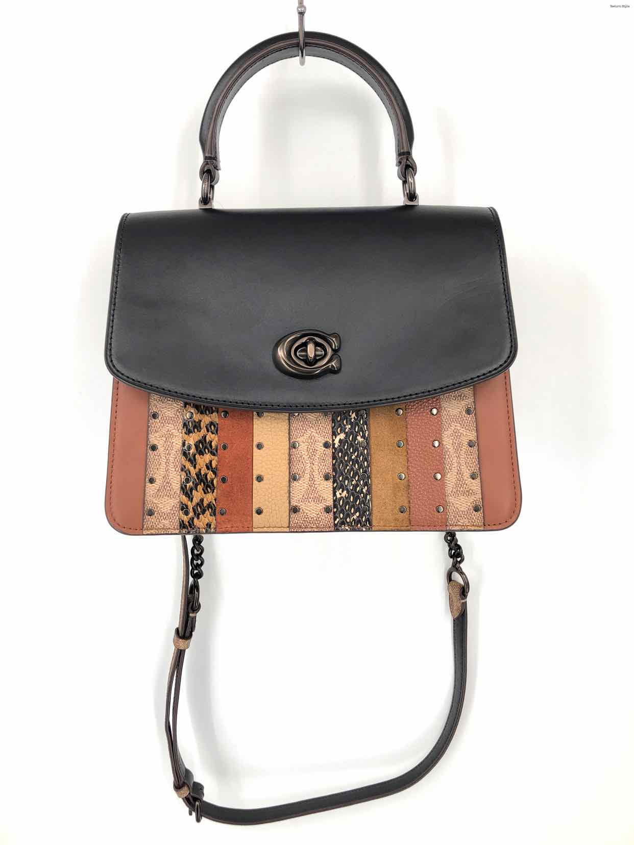 Coach Brown Leather Satchel Purse Pouch Medium Shoulder Bag Handbag Zipper  Charm | eBay