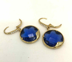 NOLAN MILLER Goldtone Blue Earrings