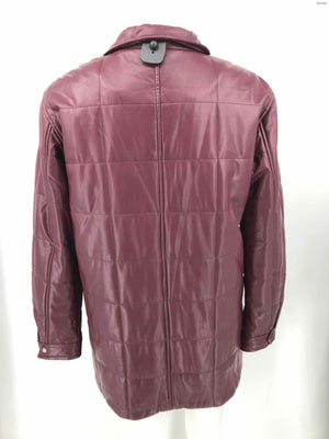 MOTHER Burgundy Faux Leather Snap Butttons Quilted Women Size MEDIUM (M) Coat