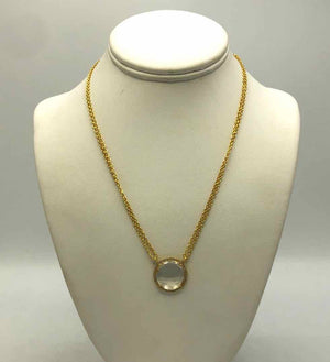 AMELIA ROSE DESIGN Goldtone Clear Crystal Faceted 2 Strand 15"-17" GF-Necklace