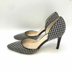 LK BENNETT Black White Woven Pointed Toe Heels Shoe Size 38 US: 7-1/2 Shoes