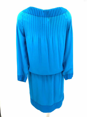 DVF - DIANE VON FURSTENBERG Blue Silk Pleated Size 0  (XS) Dress