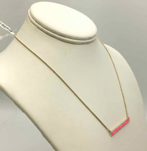 KENDRA SCOTT Hot Pink Gold Bar Necklace