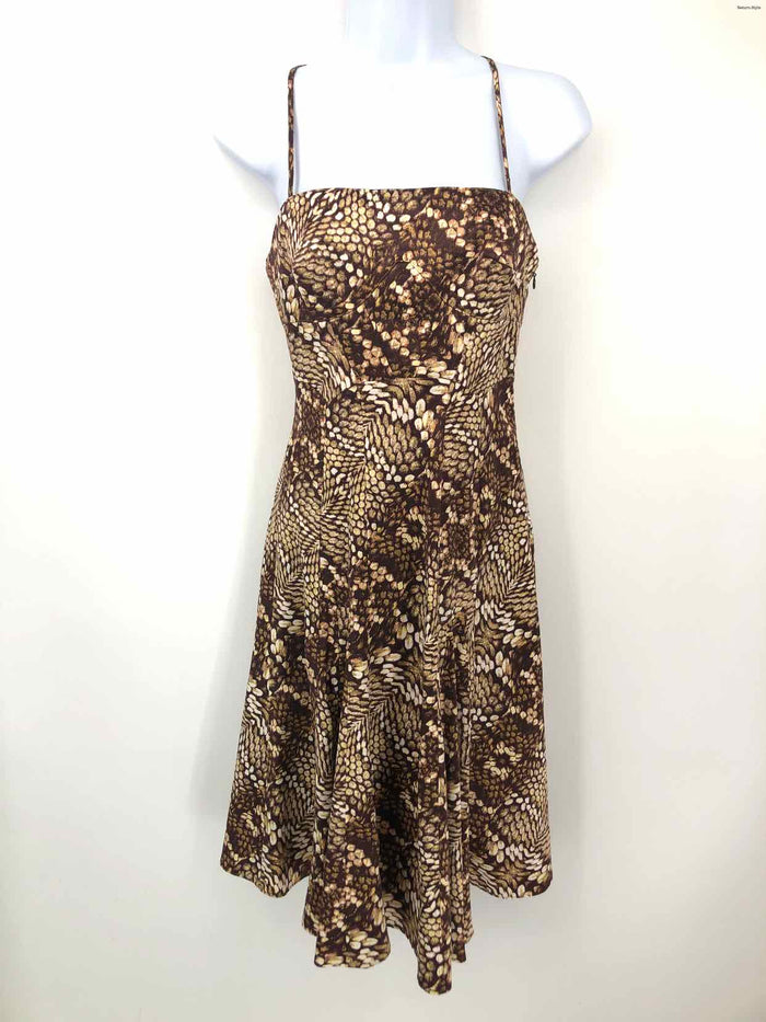 JUST CAVALLI Brown Beige Print Sleeveless Size SMALL (S) Dress