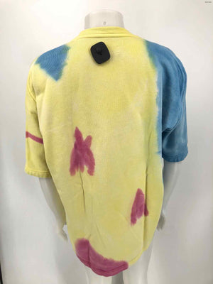 ZADIG & VOLTAIRE Yellow Multi-Color Tie Dyed Word Print Pullover Top