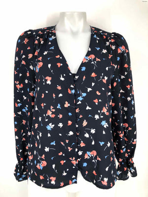 JOIE Navy Pink & White Floral Size SMALL (S) Top