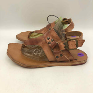 BED STU Brown Tan All Leather Made in Mexico Thong Sandal Shoe Size 8 Shoes