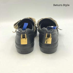 BUSCEMI Beige Black Leather Slip Shoe Size 35 US: 5 Shoes