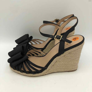KATE SPADE Black Beige Espadrille Wedge Shoe Size 8-1/2 Shoes