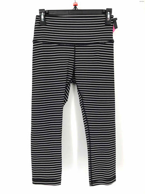 LULULEMON Black White Striped Legging Size 8  (M) Activewear Bottoms