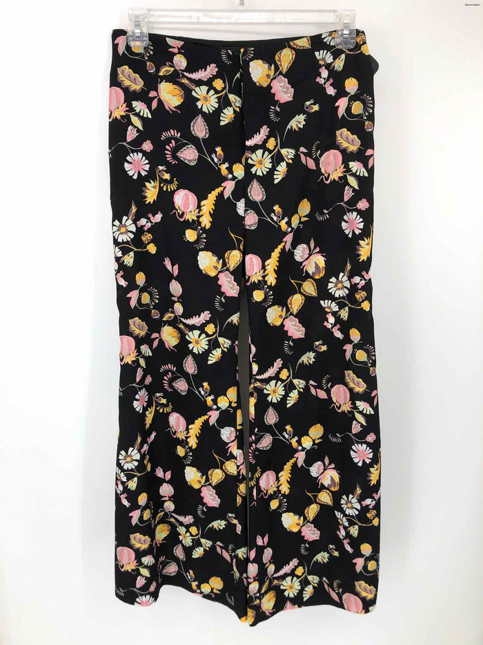 JILL STUART Black Pink Multi Floral Print Wide Leg Size 8  (M) Pants