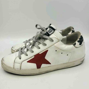 GOLDEN GOOSE Off White Red & Black Star Sneaker Shoe Size 37 US: 7 Shoes