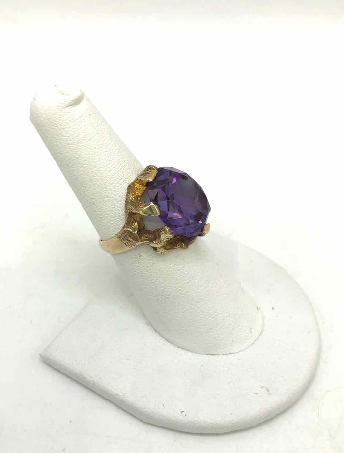 14K Gold Pre Loved AS IS Faceted 14k Ring Sz 7