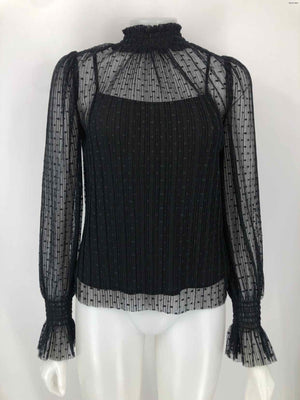 1. STATE Black Mesh Textured Longsleeve Size X-SMALL Top