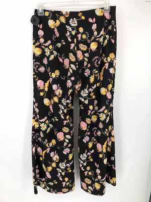 JILL STUART Black Pink Multi Floral Print Wide Leg Size 8  (M) Pants