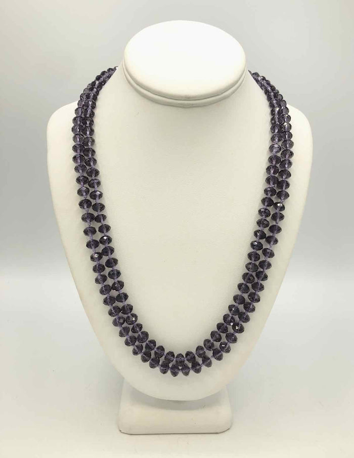KH STUDIO Purple Goldtone Crystal Beaded Necklace