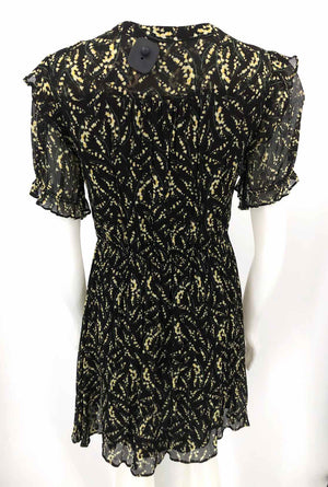BA&SH Black Yellow Floral Size 1  (XS) Dress