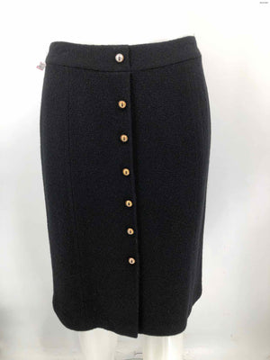 MILLY Yellow Black Wool & Silk Textured 3/4 Sleeve Size 8  (M) Skirt Set