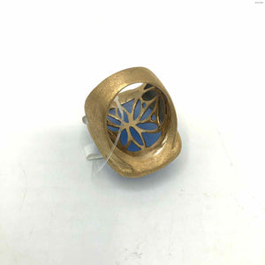 RIVKA FRIEDMAN Blue Goldtone Chalcedony Ring Sz 8