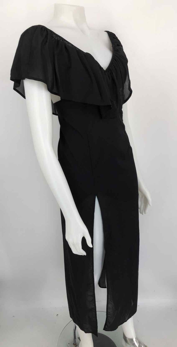 FOR LOVE & LEMONS Black Silk Blend Maxi Length Size SMALL (S) Dress