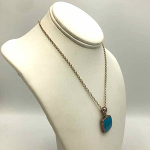 Turquoise Color Sterling Silver SS Pend on Chain