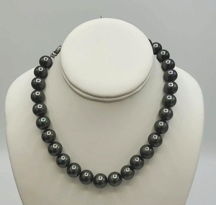 Gray Iridescent "Pearl" Necklace