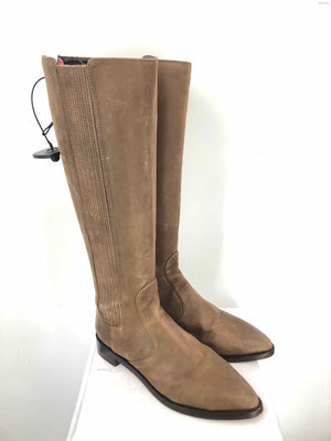 TORY BURCH Taupe Leather Tall Pointed Toe Boot Shoe Size 9 Shoes