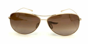 OLIVER PEOPLES Gold Brown Pre Loved Aviator Sunglasses