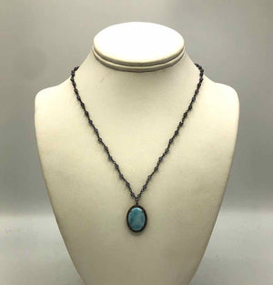 ADORNIA Sterling Silver Larimar 18" ss Necklace