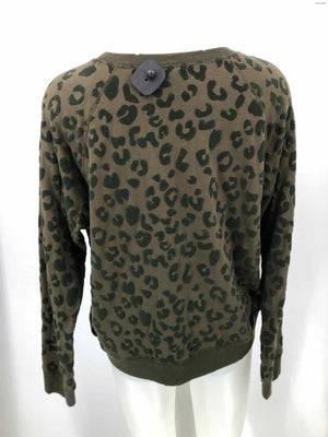 RAILS Olive Textured Leopard Sweatshirt Size LARGE  (L) Top