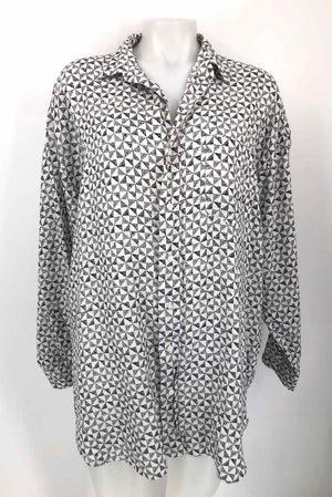 FRANK & EILEEN White & Black Triangles Shirt Size One Size (M) Top