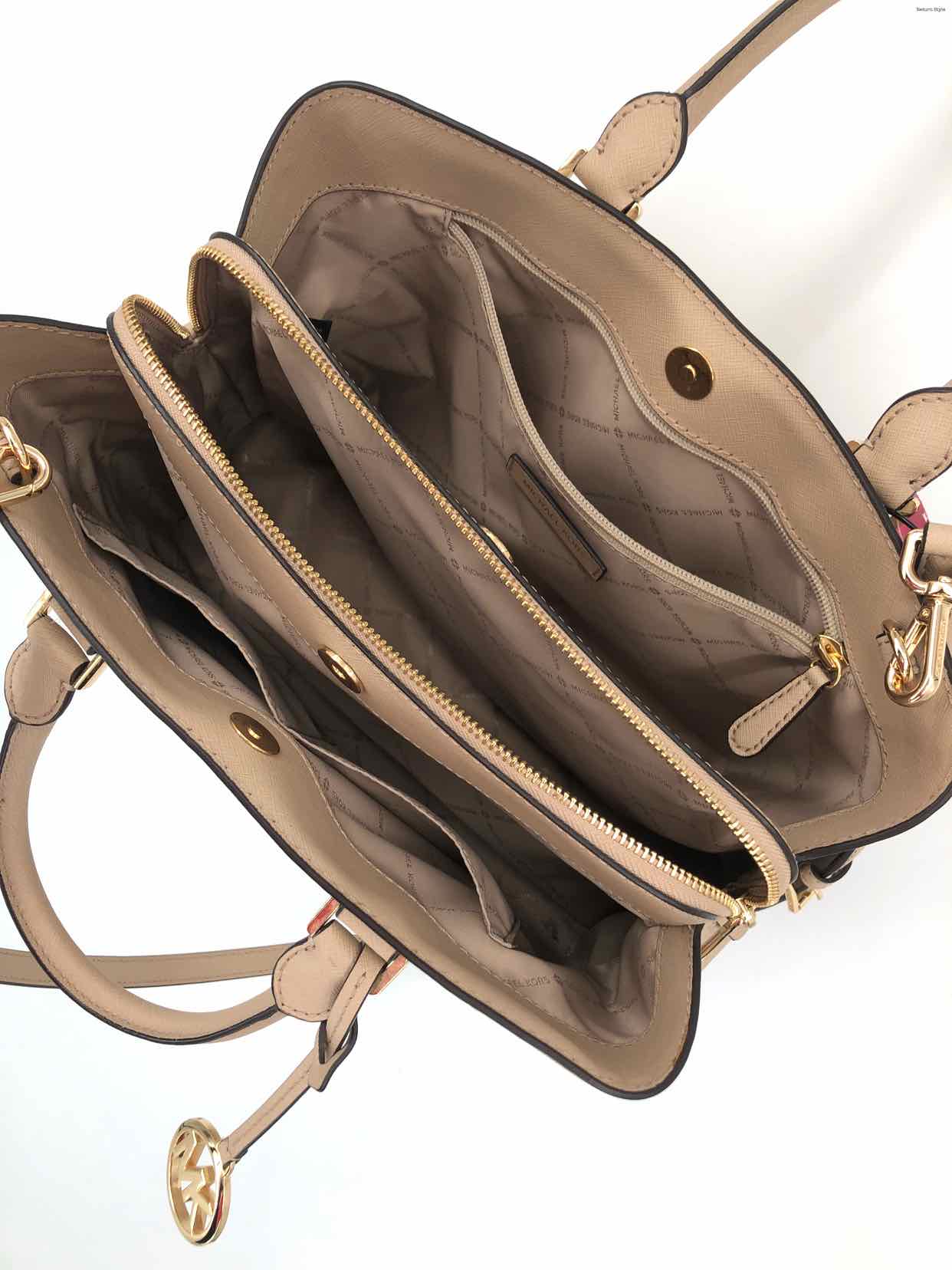 Michael Kors Tan Handbag With Crossbody Strap | eBay