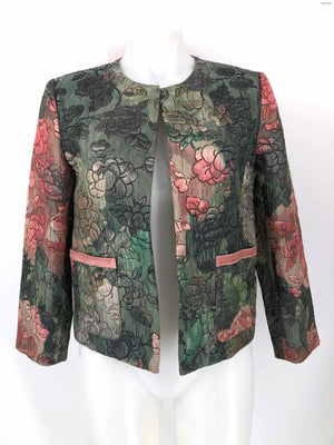 ELLIE MAE Olive Pink Multi Textured Longsleeve Women Size 10  (M) Jacket