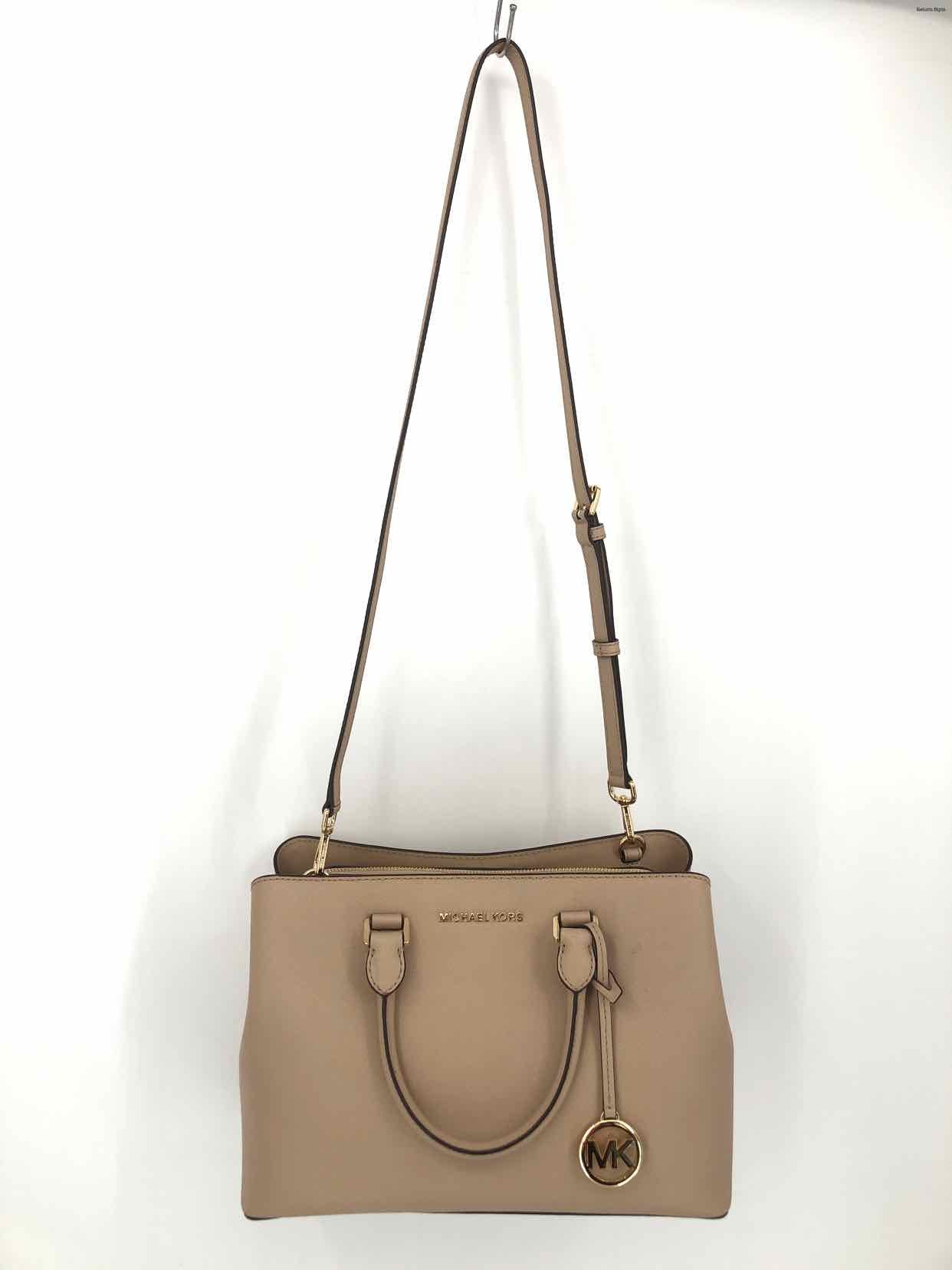 MICHAEL KORS HANDBAG Purse Beige Tan And White, With Handles And Strap  Pre-Owned $24.99 - PicClick