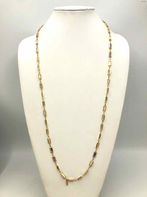 SWAROVSKI Iridescent Goldtone Crystal Baguettes 35" Necklace