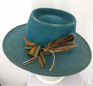 LONE HAWK Teal Brown Hat
