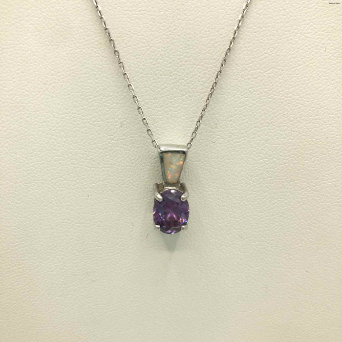 Purple Amythst ss Necklace