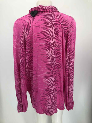 VENTI6 Pink Made in Italy Tropical Print Longsleeve Size LARGE  (L) Top